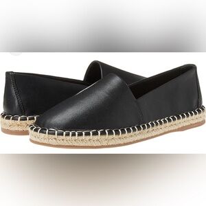 The Drop Elegant Black Leather Espadrilles. Vegan Leather. NWT. Size 7